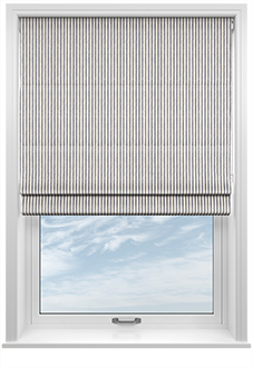 Emily Bond Oscar Stripe, Indigo - Twist&Fit Roman Blind